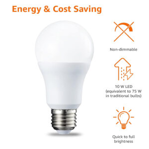 LED Light Bulbs, E27 Edison Screw Bulbs 60W Equivalent, Warm White 3000K ES Screw in Light Bulb, 9W 900lm Super Bright Energy Saving Lightbulbs for Lamp, Non-Dimmable 10W-E27-CANYON