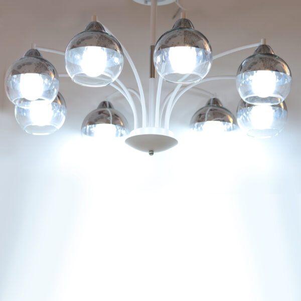8 Light Chandelier Mid Century Glass Globe Sputnik Pendant Light Fixture Chrome Ceiling Light for Living Room Kitchen Dining Room Bedroom Farmhouse Color 1302/8-ELSEWEDY - Image 2