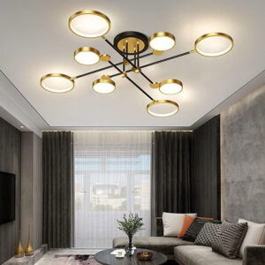Ceiling Light 80W Modern Chandelier LED Ceiling Lamp, For Living Room Dining Room Bedroom, Creative Simple Ceiling Lamp-Black tricolor light 120 * 26cm 1315/8-BK+GD-ELSEWED