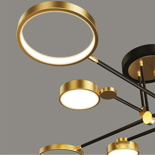 Ceiling Light 80W Modern Chandelier LED Ceiling Lamp, For Living Room Dining Room Bedroom, Creative Simple Ceiling Lamp-Black tricolor light 120 * 26cm 1315/8-BK+GD-ELSEWED - Image 7