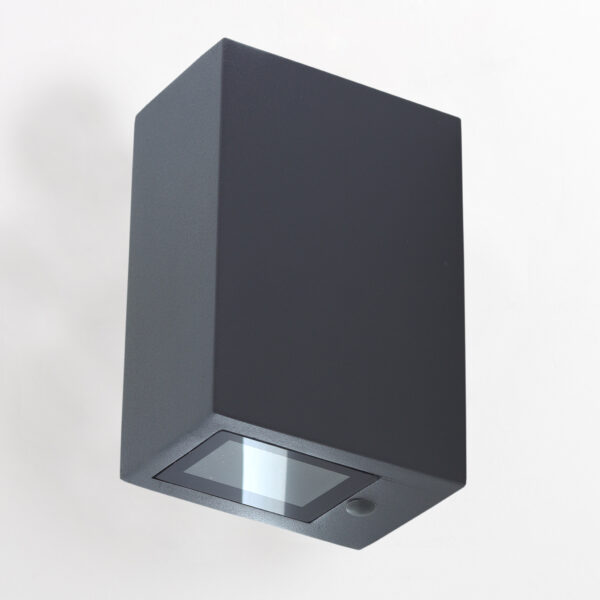 Outdoor Wall Lights, Outside Wall Light Mains Powered, Up Down External Lighting, IP54 Waterproof Anthracite Modern Rectangle Lamp, GU10 Wall Mounted Garden Lights for Front Door, Porch (No Bulb) IP54 EGYLUX 1862B1-EGX