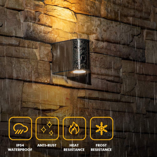 Outside Wall Light Aluminum Up Down Outdoor Wall lamp, 9W Exterior Wall Sconce, IP54 Waterproof Garden Lights for Front Door, Patio, Terrace, Hallway, Garage, Porch EGYLUX 1890S-9W-WW-EGX - Image 4