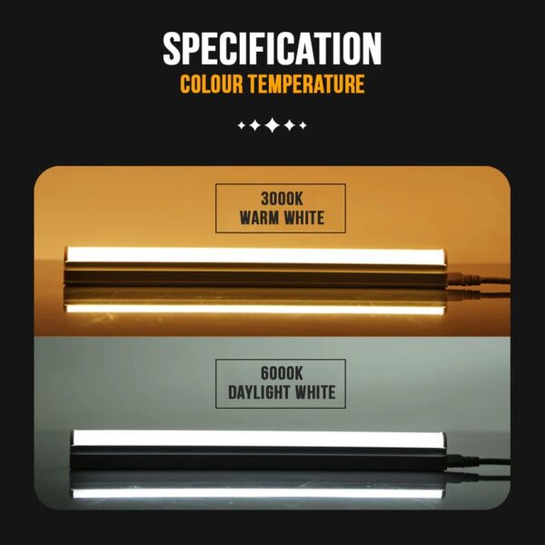 Led Batten Light 4ft 120cm, T5 Led Tube Lights, 1800lm 18W 3000K-6500K Super Bright, Day White-Warm White- LED Garage Workshop Lighting, Wall and Ceiling Batten Lights 18W-T5-ELSEWEDY - Image 3