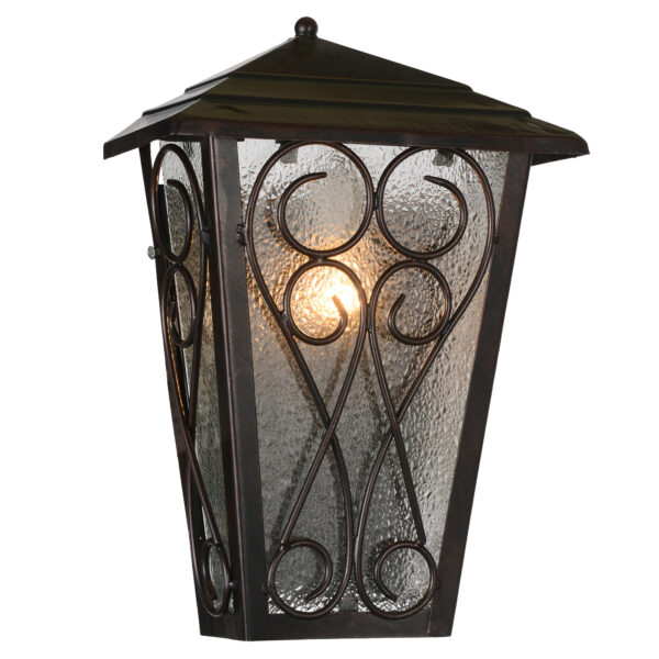 1-Light Garden brown Vanity Light Brown Black Wall Sconce Vintage with Clear Glass Shade, Hallway Light Fixture Sconces Wall Lighting IP44 E27 2002-1WS-ELSEWEDY - Image 3