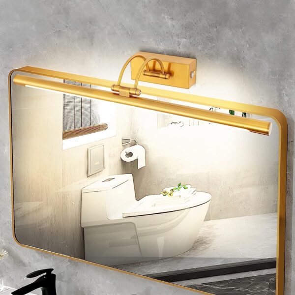 Gold Bathroom Light Fixtures Over Mirror 20W 180° Rotatable Dimmable Vanity Light Bar, Brushed Gold Bathroom Vanity Lights Above Mirror 2006-L-Elsewedy - Image 2