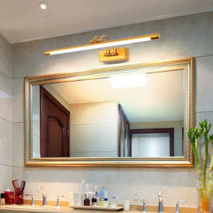 Gold Bathroom Light Fixtures Over Mirror 20W 180° Rotatable Dimmable Vanity Light Bar, Brushed Gold Bathroom Vanity Lights Above Mirror 2006-L-Elsewedy