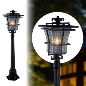 ELSEWEDY Bollard Garden Light IP44 E27 2039-1F0.75M Lawn Light Exterior Waterproof Rustproof Garden Light Traditional Art Garden Light Outdoor Landscape Street Lighting Fixtures Aluminum Glass Art Lawn Bollard Decoration Lights Stadium