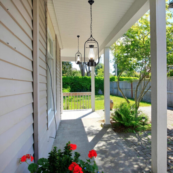 Outdoor E27 Pendant Light, Outdoor Hanging Lights in Black Finish with Bubble Glass Design, Waterproof Exterior Hanging Lantern Outdoor Chandelier for Gazebo, Porch, Patio, Hallway, Entryway 2083-1H-ELSEWEDY - Image 4