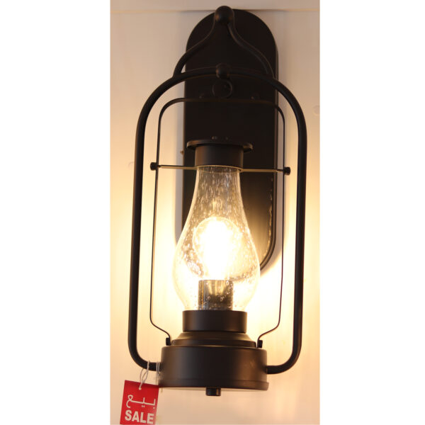 E27 Antique Outdoor Light Fixtures Wall Mount Lantern Square Vintage Aluminum Exterior Wall Sconces, IP44 Waterproof 1-Light Patio Villa Wall Lamp Lighting, Black 2083-1W-ELSEWEDY - Image 2
