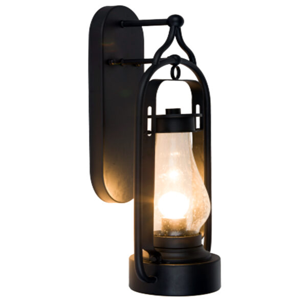 E27 Antique Outdoor Light Fixtures Wall Mount Lantern Square Vintage Aluminum Exterior Wall Sconces, IP44 Waterproof 1-Light Patio Villa Wall Lamp Lighting, Black 2083-1W-ELSEWEDY - Image 3