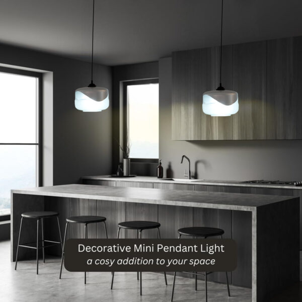 Modern Pendant Light Fixtures, Industrial Hanging Ceiling Lamp with Clear Glass Shade, Farmhouse Pendant Lighting for Kitchen Island Decor Living Room Hallway Bedroom Dining Hall Bar 2111/1-ELSEWEDY - Image 4