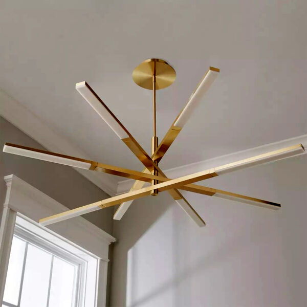 Happy shopping Chandeliers 8-Light 85 Cm Sputnik Design Chandelier 40W Aluminum Electroplated/Painted Finishes Artistic/Nordic Style 24020-GD-ELSEWEDY - Image 2