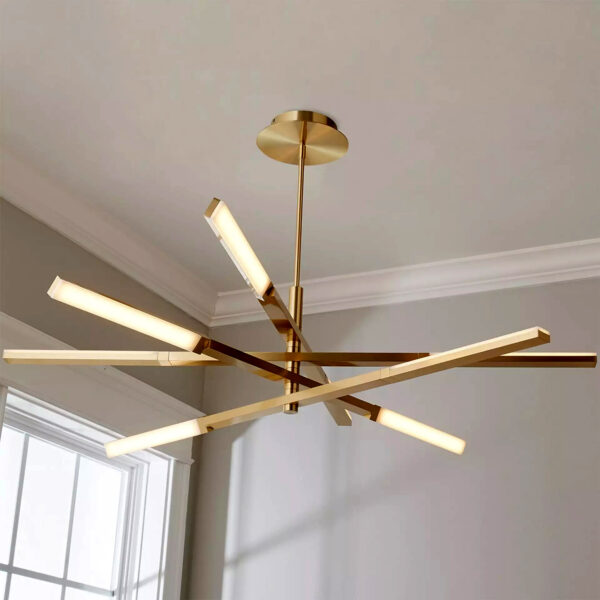 Happy shopping Chandeliers 8-Light 85 Cm Sputnik Design Chandelier 40W Aluminum Electroplated/Painted Finishes Artistic/Nordic Style 24020-GD-ELSEWEDY - Image 4