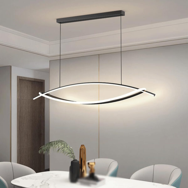 Modern LED Chandelier, Arch Black Chandelier, Adjustable Height Luxury Led Pendant Light for High Ceiling Living Room, Bedroom, Dining Room, Kitchen Island 24021-BL-ELSEWEDY - Image 2