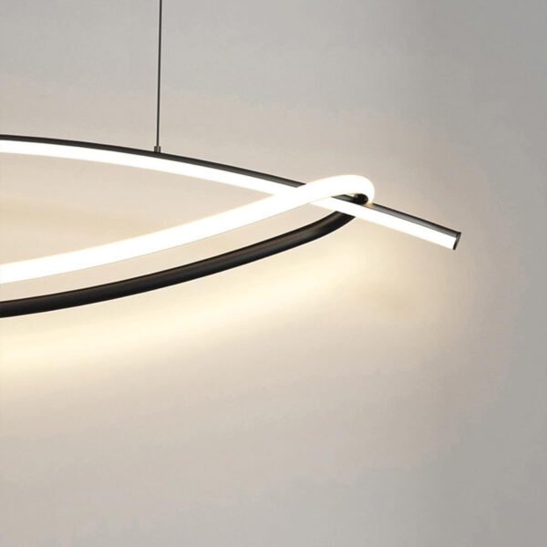 Modern LED Chandelier, Arch Black Chandelier, Adjustable Height Luxury Led Pendant Light for High Ceiling Living Room, Bedroom, Dining Room, Kitchen Island 24021-BL-ELSEWEDY - Image 6
