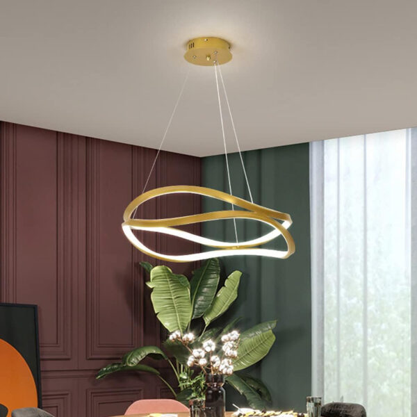 LED Pendant Light Dining Table Pendant Light Modern Pendant Light Adjustable Pendant Light Gold Color Pendant Light Dining Room Kitchen, Living Room, Office Lamp 24022-800-GD-ELSEWEDY - Image 4