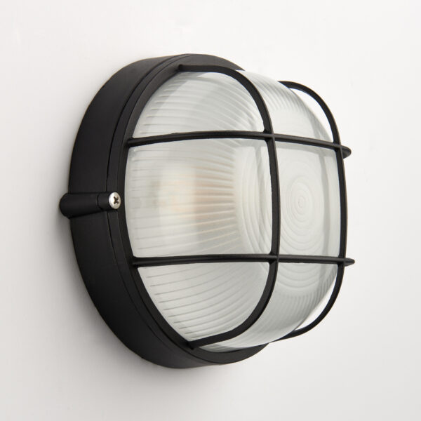Round Bulkhead Light, E27 Lamp Nautical Aluminum Wall Sconce, IP54 Rated Outdoor Waterproof Wall Lamp, Indoor Or Outdoor Light, Retro Industrial Wall Light Garden, Shed, Workshop, Patio and Garage Egylux 3011SB-EGX - Image 2