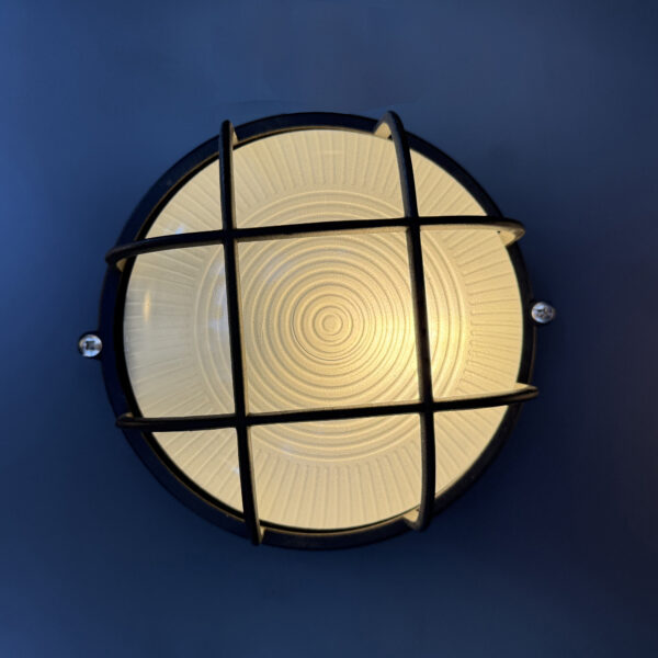 Round Bulkhead Light, E27 Lamp Nautical Aluminum Wall Sconce, IP54 Rated Outdoor Waterproof Wall Lamp, Indoor Or Outdoor Light, Retro Industrial Wall Light Garden, Shed, Workshop, Patio and Garage Egylux 3011SB-EGX - Image 4
