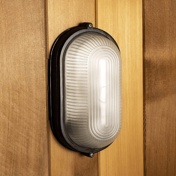 Waterproof Grid Oval Round Bulkhead Ceiling LED Light Flush Mount for Wall or Ceiling Nautical Black Lamp E27 Light IP54 Egylux 3022B-EGX - Image 6