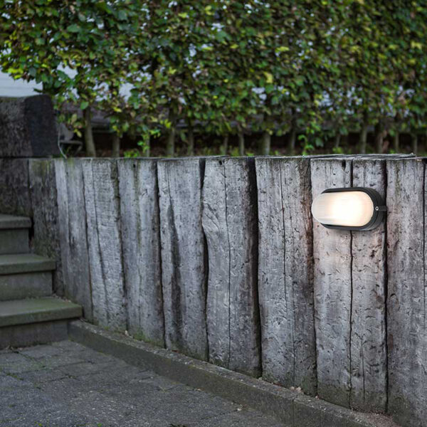 Waterproof Grid Oval Round Bulkhead Ceiling LED Light Flush Mount for Wall or Ceiling Nautical Black Lamp E27 Light IP54 Egylux 3022B-EGX - Image 5