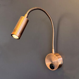 Bedside Reading Wall Light, AC85-265V LED Flexible Gooseneck Reading Study Bed Lamp OFF/ON Switch Bedroom, Living Room, Study Room(3000K Warm White-3W) Red Bronze Elsewedy 40-01C-SPOTLIGHT
