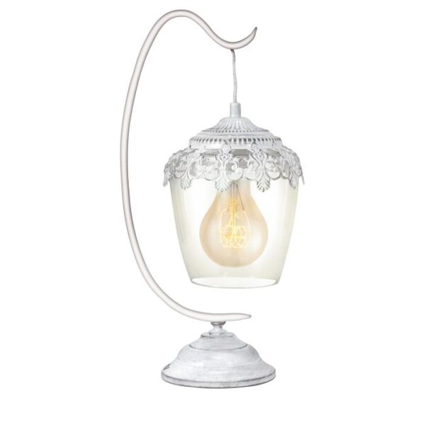 Industrial Table Lamp, Fully Modern Night stand Lamp, Glass Shade Bedside Desk Lamp for Bedroom Living Room Office, 6W 3000K LED Bulb Included 1XE27 SILVER 17cm SUDUBURY 49293-EGLO - Image 3