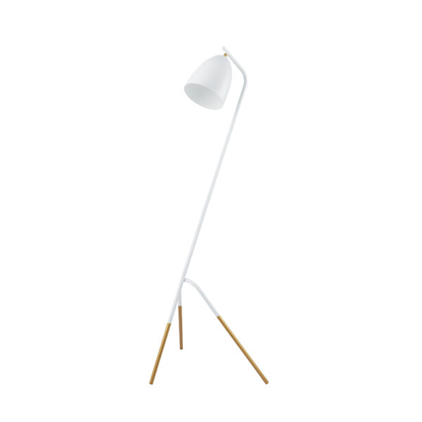 Floor Lamp, 600 Lumens LED E27 Bulb Included, Arc Floor Lamps for Living Room Modern Standing Lamp with Shade, Tall Lamp for Bedroom Office Dining Room- 148 cm 1XE27 WHITE GOLD 49944-EGLO - Image 2