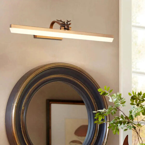 Gold Bathroom Light Fixtures Over Mirror 20W 180° Rotatable Dimmable Vanity Light Bar, Brushed Gold Bathroom Vanity Lights Above Gold Color Body 5003/L-Elsewedy