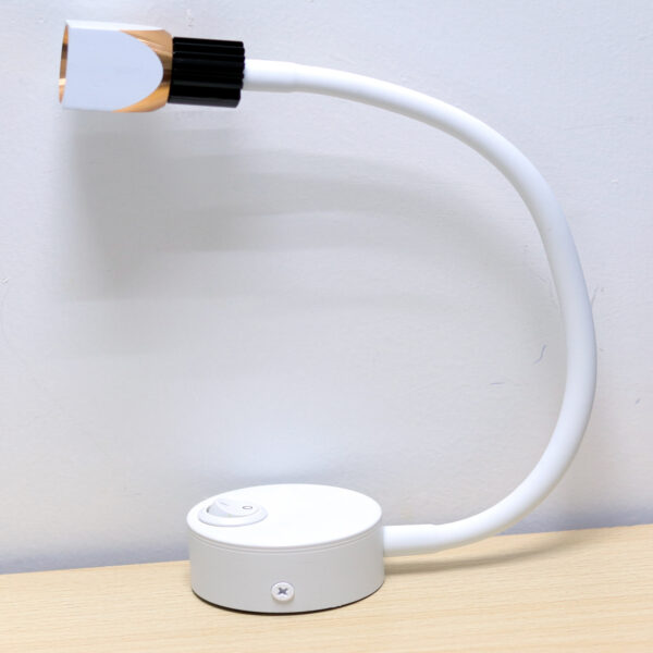 Bedside Reading Wall Light, AC85-265V LED Flexible Gooseneck Reading Study Bed Lamp OFF/ON Switch Bedroom, Living Room, Study Room(3000K Warm White-3W) Elsewedy 60-01C-SPOTLIGHT - Image 2