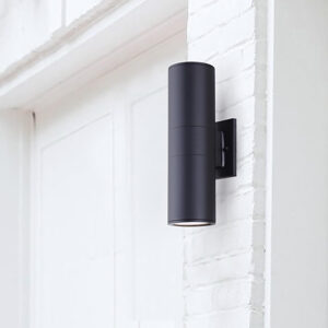 Outdoor Wall Lights,Bling Patio Exterior Wall Light Fixture, Stainless Steel IP65 Wall Mount Cylinder Design, Up Down Light Fixture for Porch, Backyard and Front Door 6033B-E27-M-EGX