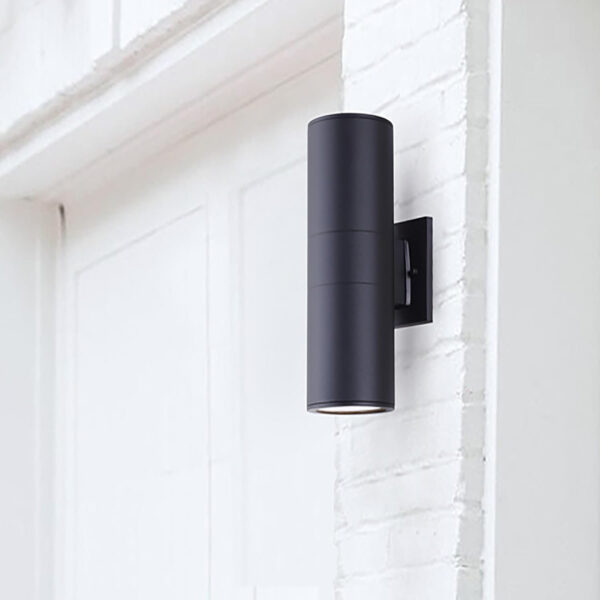 Outdoor Wall Lights,Bling Patio Exterior Wall Light Fixture, Stainless Steel IP65 Wall Mount Cylinder Design, Up Down Light Fixture for Porch, Backyard and Front Door 6033B-E27-M-EGX