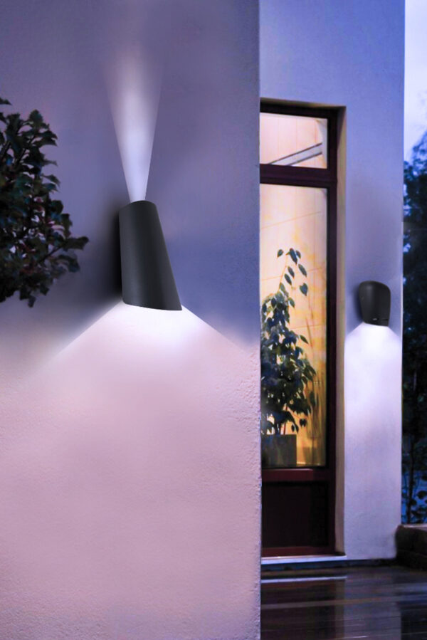 Outdoor Wall Lights Mains Powered, Up Down Outside Wall Lights IP65 Waterproof, Porch Light Front Door Lamp Modern Aluminum 3000K, Exterior LED Lighting Sconce Wall Mounted for House, Black AS070-11W-WW-EGYLUX - Image 6