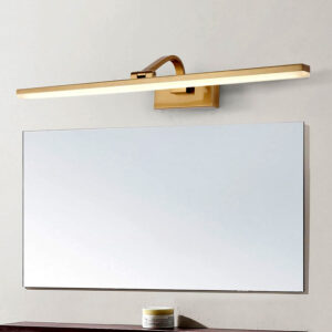 Vanity Lighting Led Mirror Front Light Minimalist Waterproof Moisture-Proof Wall Lamp Bathroom Golden Hardware Acrylic Mirror Lamp Bath Lights 703/L-Elsewedy Gold Color Body