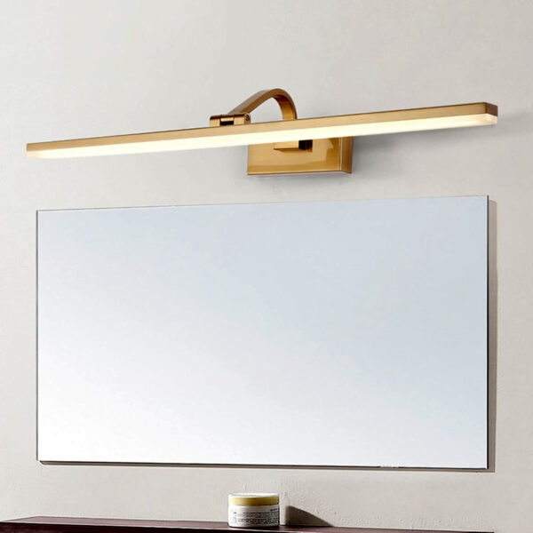 Vanity Lighting Led Mirror Front Light Minimalist Waterproof Moisture-Proof Wall Lamp Bathroom Golden Hardware Acrylic Mirror Lamp Bath Lights 703/L-Elsewedy Gold Color Body