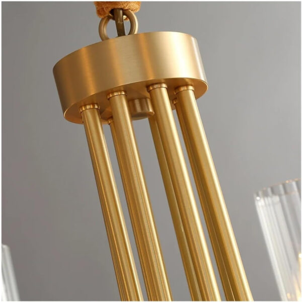 Modern Chandelier Living Room Bedroom Dining Room Model Room Villa, Hanging Light, E14 American Light Luxury Copper Chandelier Lighting, Designer Simple Glass During Lighting-Copper and Black 8 Head 7516-8-ELSEWEDY - Image 11