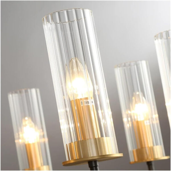Modern Chandelier Living Room Bedroom Dining Room Model Room Villa, Hanging Light, E14 American Light Luxury Copper Chandelier Lighting, Designer Simple Glass During Lighting-Copper and Black 8 Head 7516-8-ELSEWEDY - Image 12