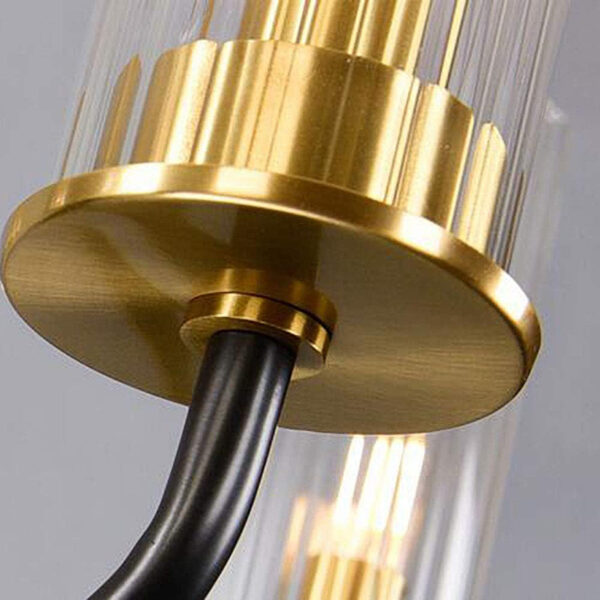 Modern Chandelier Living Room Bedroom Dining Room Model Room Villa, Hanging Light, E14 American Light Luxury Copper Chandelier Lighting, Designer Simple Glass During Lighting-Copper and Black 8 Head 7516-8-ELSEWEDY - Image 4
