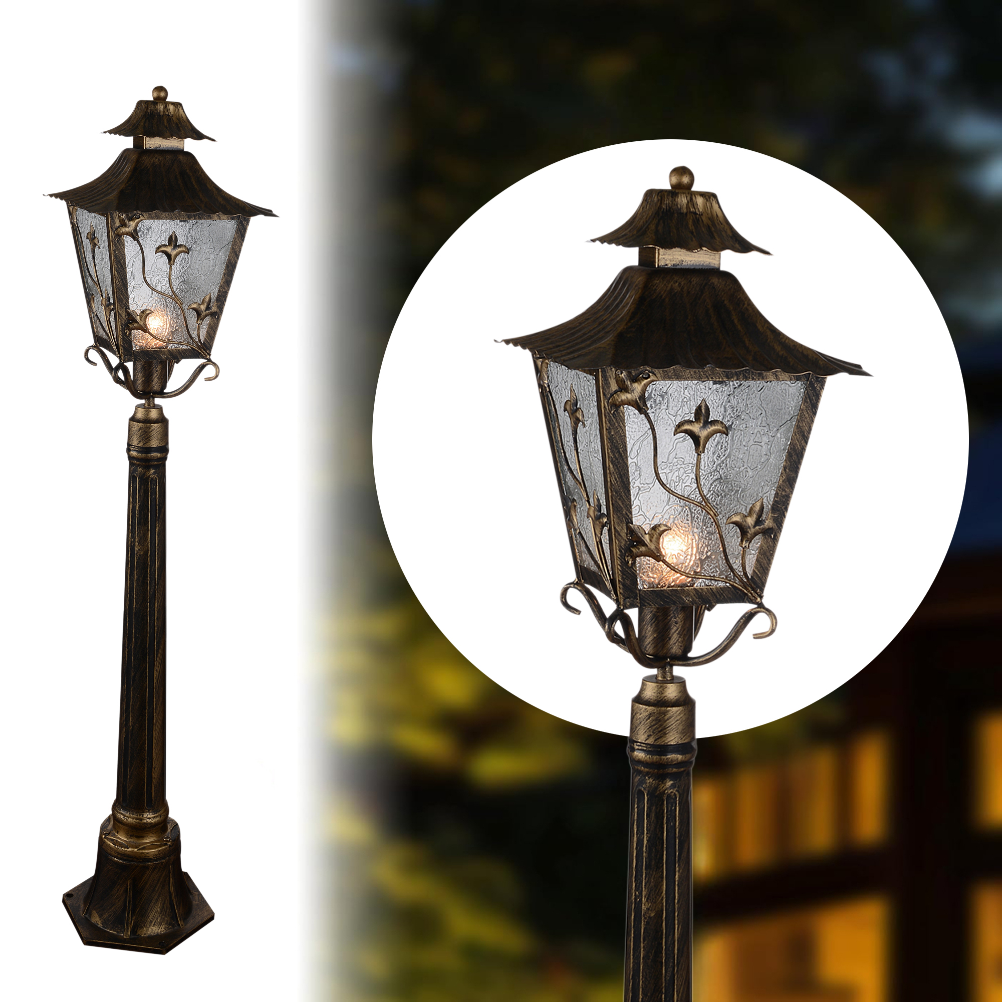 ELSEWEDY Bollard Garden Light IP44 E27 8274-1F0.75M Lawn Light Exterior Waterproof Rustproof Garden Light Traditional Art Garden Light Outdoor Landscape Street Lighting Fixtures Aluminum Glass Art Lawn Bollard Decoration Lights Stadium