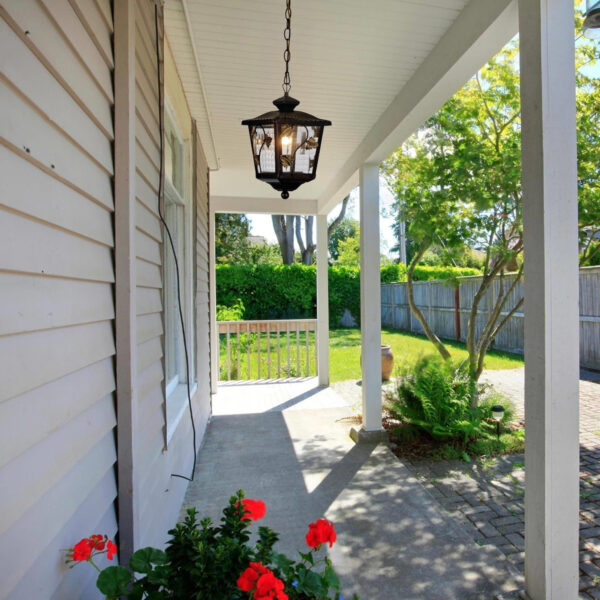 Outdoor E27 Pendant Light, Outdoor Hanging Lights in Rustic Bronze Finish with Cube Glass Design, Waterproof Exterior Hanging Lantern Outdoor Chandelier for Gazebo, Porch, Patio, Hallway, Entryway 8307-1H-ELSEWEDY - Image 3