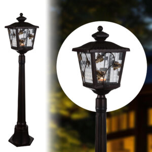ELSEWEDY Bollard Garden Light IP44 E27 8307-1F0.75M Lawn Light Exterior Waterproof Rustproof Garden Light Traditional Art Garden Light Outdoor Landscape Street Lighting Fixtures Aluminum Glass Art Lawn Bollard Decoration Lights Stadium