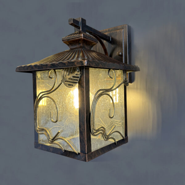 Outdoor Light Fixtures Wall Mount, Brown Exterior Sconce Lights Waterproof, Dusk to Dawn Porch Light with Beveled Glass, 100% Aluminum Outdoor Wall Lantern for Garage, Outside Lights for Patio IP44 E27 8311-1WS-ELSEWEDY
