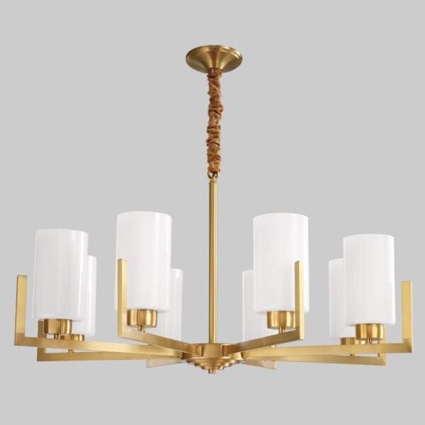 Pendant Light, Retro Minimalist Chandeliers Compatible with Dining Room Living Room Bedroom Glass Led Pendant Light Gold Hanging Lamps E27*8, 50*45 cm good material 8748/8-ELSEWEDY - Image 3