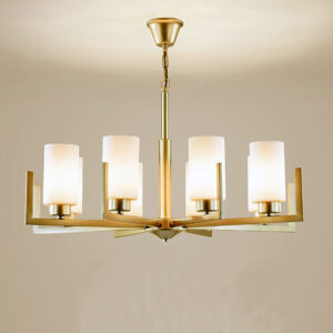 Pendant Light, Retro Minimalist Chandeliers Compatible with Dining Room Living Room Bedroom Glass Led Pendant Light Gold Hanging Lamps E27*8, 50*45 cm good material 8748/8-ELSEWEDY