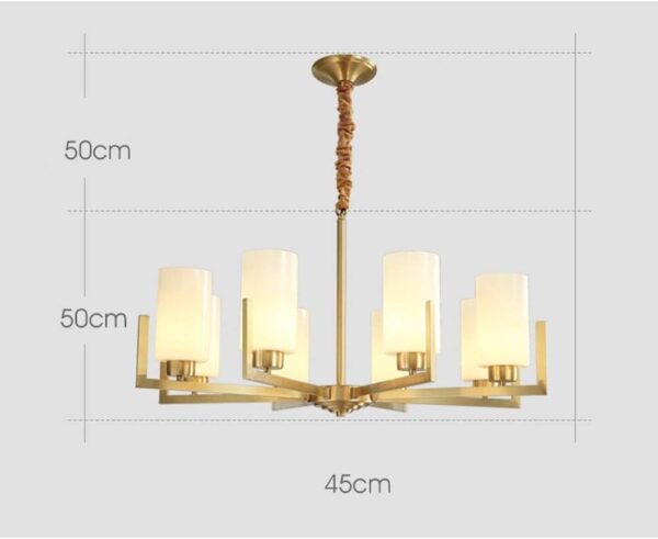 Pendant Light, Retro Minimalist Chandeliers Compatible with Dining Room Living Room Bedroom Glass Led Pendant Light Gold Hanging Lamps E27*8, 50*45 cm good material 8748/8-ELSEWEDY - Image 7