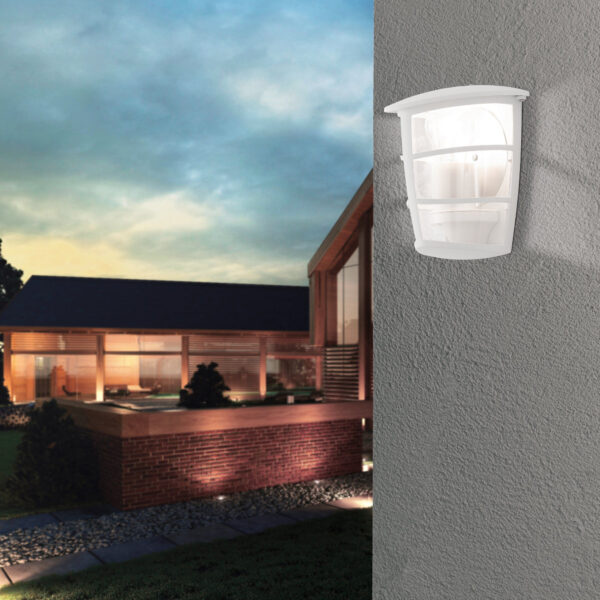 Eglo Wall Light Fitting, Flush Mount for Wall or Ceiling, E27 Lamp, Aluminum Housing, Water-Proof for Outdoor, White Finish ALORIA 93403-EGLO - Image 2