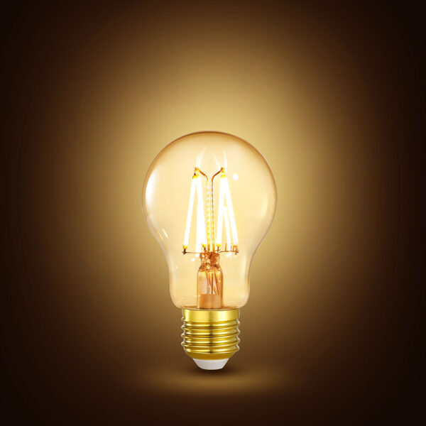 E27 Screw Bulb, Vintage E27 LED Light Bulbs,A60 6.5W Edison Screw Bulb, Filament Light Bulbs, Warm White 2200K, 350LM, Equivalent 35W, Decorative Light Bulbs, AC230V,Amber A60-6.5W/E27-AMBER - Image 5