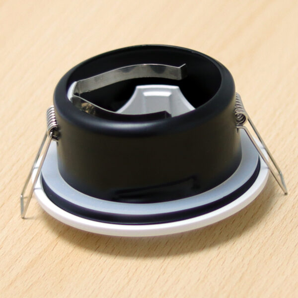 Round White IP44 Recessed Spotlight Frame MR16 Fixture Aluminum Mounting Frame Recessed Spotlight Including GU10 Socket for LED, Halogen Ceiling Spot Recessed Lights Hole Color AG-6601-ELSEWEDY - Image 2
