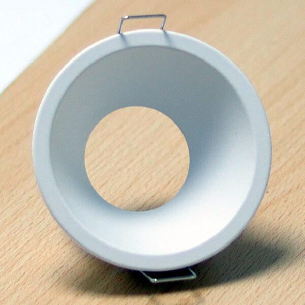 Round White Matte Anti-Glare Recessed Spotlight Frame MR16 Fixture Aluminum Mounting Frame Recessed Spotlight Including GU10 Socket for LED, Halogen Ceiling Spot Recessed Lights Hole Color  AG-9014B-ELSEWEDY - Image 3