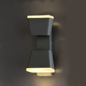 LED Aluminum Wall Sconce Light IP54 Porch Light 10W, Grey Modern Exterior Wall Light, 3000k Warm White, Outdoor Up/Down for Courtyard, Porch, Garden AH00821-EGYLUX
