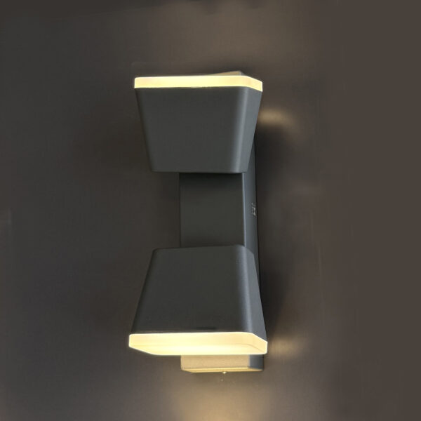 LED Aluminum Wall Sconce Light IP54 Porch Light 10W, Grey Modern Exterior Wall Light, 3000k Warm White, Outdoor Up/Down for Courtyard, Porch, Garden AH00821-EGYLUX